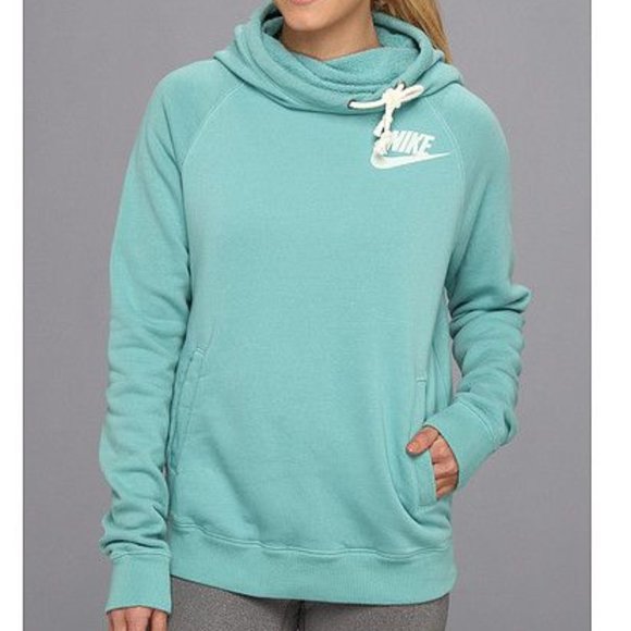 nike funnel neck hoodie green